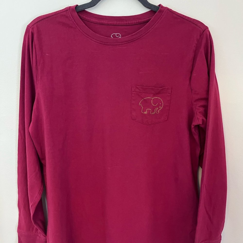 Medium maroon ivory ella long sleeve t-shirt